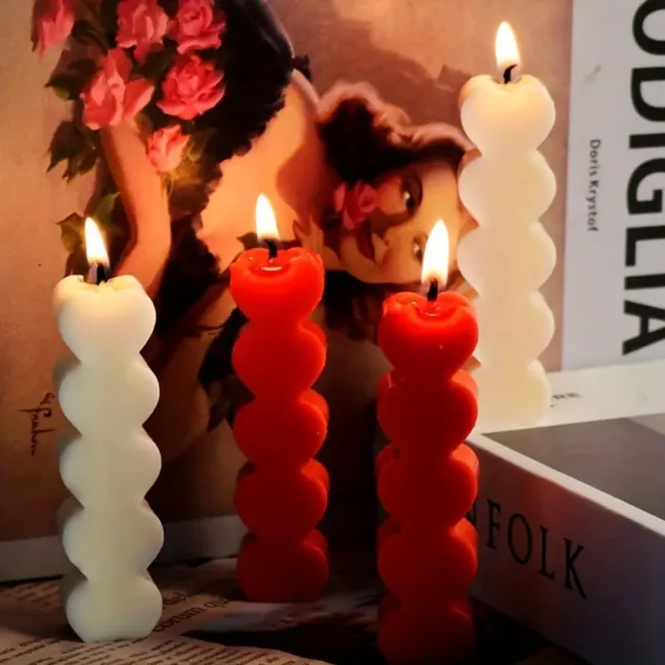 Sıralı Kalp Kokulu Mum (2'li Paket) - Görsel 2