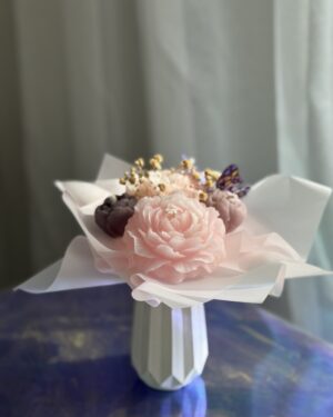 Solmayan Güller Mum Buketi (Mini Boy )