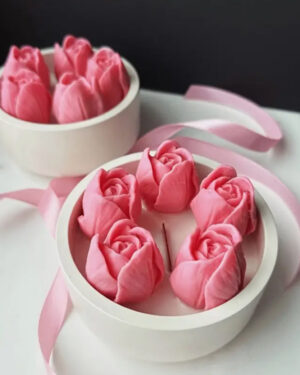 Renkli Laleler Mum Tabağı