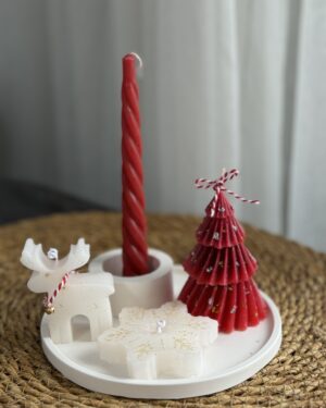 IMG_2438 Yılbaşı Özel Seri Mum Seti Kırmızı