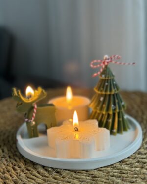 IMG_2459 Yılbaşı Özel Seri Mum Seti Yeşil